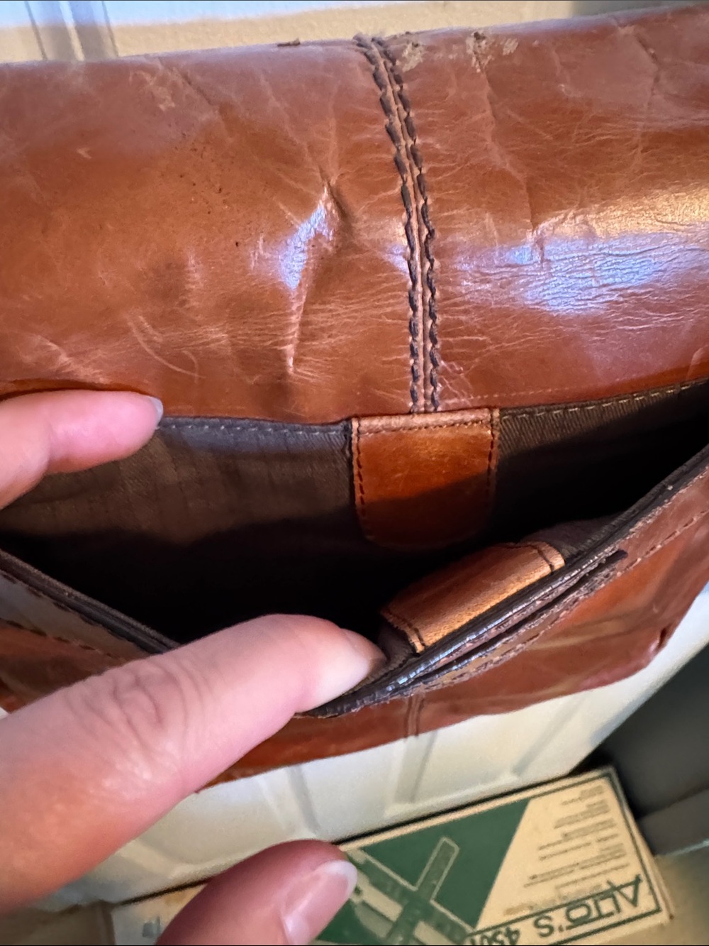 Fossil Men's Brown Leather Crossbody Messenger Bag - Picture 4 of 10